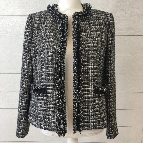 Kasper Jackets & Blazers - Kasper embellished plaid jacket